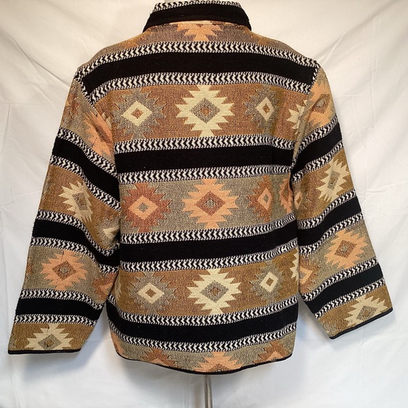 Southwestern Aztec Patterned Tapestry Jacket By Jane Ashley Women’s Size Large - Picture 5 of 14